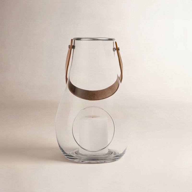 Tabletop Lantern, Clear, 9.8" H x 6.1" W x 6.1" D