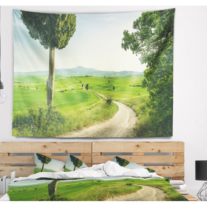 Paysage toscan avec tapisserie, H 32 po x l 39 po