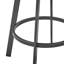 Tabouret pivotant en similicuir Robinett avec base et accoudoirs en métal-349604301-351080143-351080179