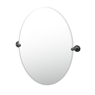 Miroir de salle de bain ovale sans cadre Designer II | Miroir pivotant et biseauté