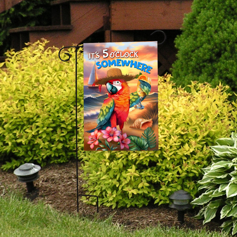 Sunset Parrot Garden Flag