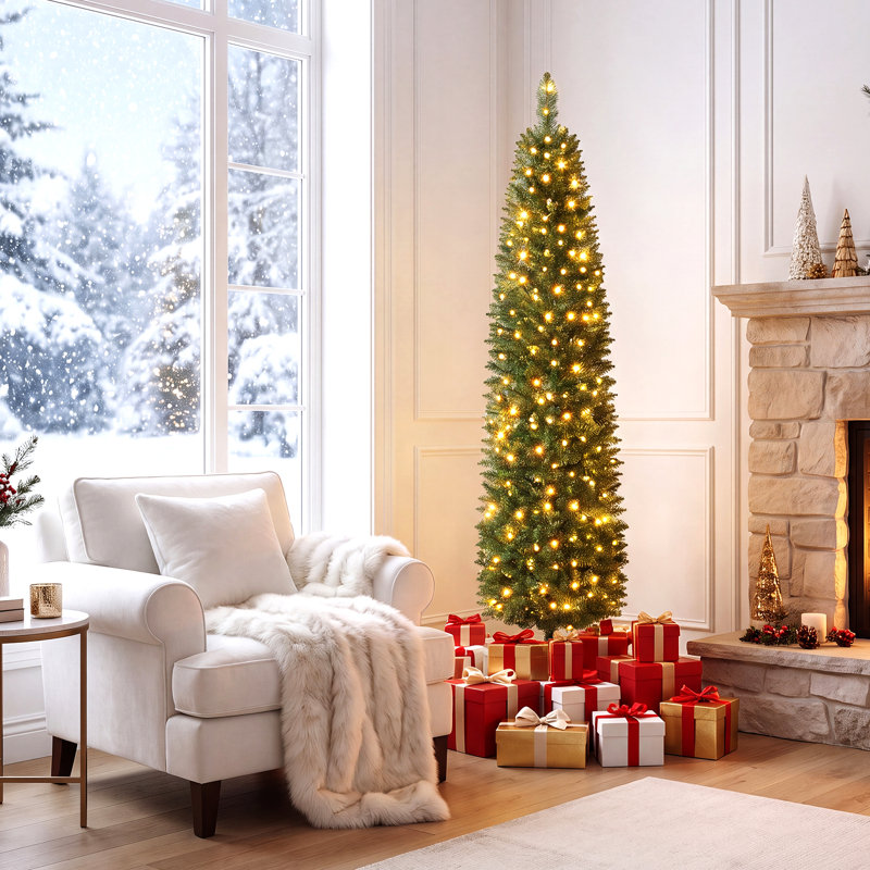 Arbre de Noël artificiel 5 pi avec lumières DEL blanc chaud, 5 pi