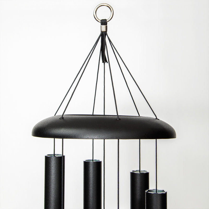 44" Black Aluminum Contemporary Wind Chime