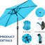 Parasol bleu 7,5 pi avec lève-manivelle, auvent filé bloquant pour la terrasse