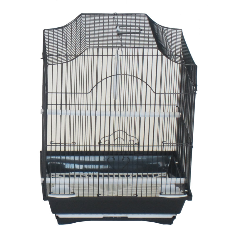 Cage à oiseau à plateau plat Iglesias, Noir