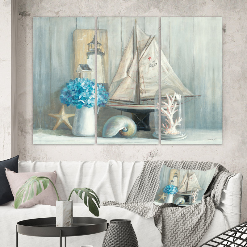 « summer nautique house », reproduction d’image multi-pièces sur toile, H 28 po x l 36 po x P 1 po