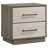 2-Drawer Nightstand Bedside Table Grey Oak