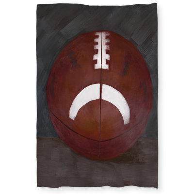 Football Ball Man Cave Black Duvet Cover | Home Decor
