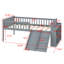 Structure de lit plateforme avec tablette de rangement, glissoire, échelle et barrière de sécurité-1452005372