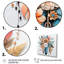 «Orange Boho Flowers And Blue Feathers I», reproduction sur toile-1203853948-1203853945