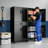 Metal Storage Cabinet With Drawer, 71" Garage Cabinet With Locking Doors And 2 Adjustable Shelves, Heavy Duty Tool Cabinet With Pegboard, 8 Hooks & Rolling Wheels For Home Office Utility