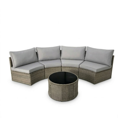 Canapé modulaire demi-lune pour l'extérieur