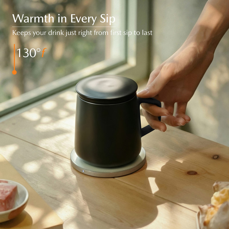 Neo Self-Heating Mug Set- Inkstone Black, Black