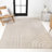 Alexuss High-Low MidCentury Modern Arch Stripe Two-Tone Beige/Cream Indoor/Outdoor Rug-1682887201