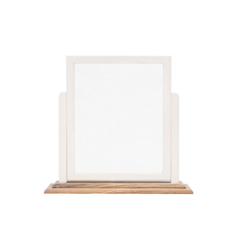 Marquand Flat Floor Mirror, Off White / Waxed Oak