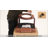 32" Contemporary Leather Recliner and Ottoman with Swiveling Mahogany Wood Base-122270512
