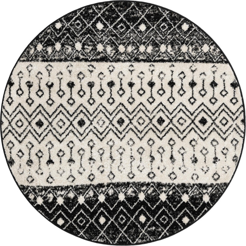 Abstract Indoor Rug, Round 5'3"