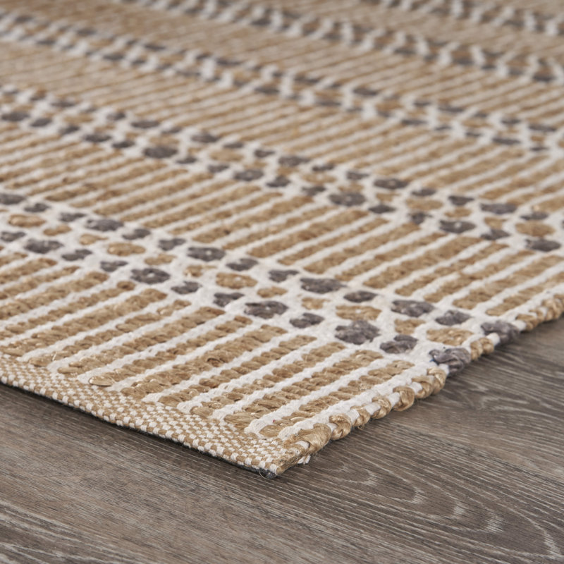 Tapis géométrique tissé à la main, Rectangle 7 pi 9 po x 9 pi 9 po