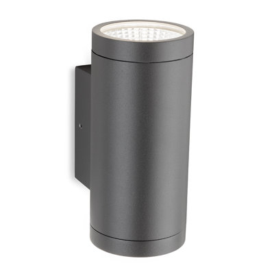 Graphite 17.2cm H Integrated LED Outdoor Armed Sconce
