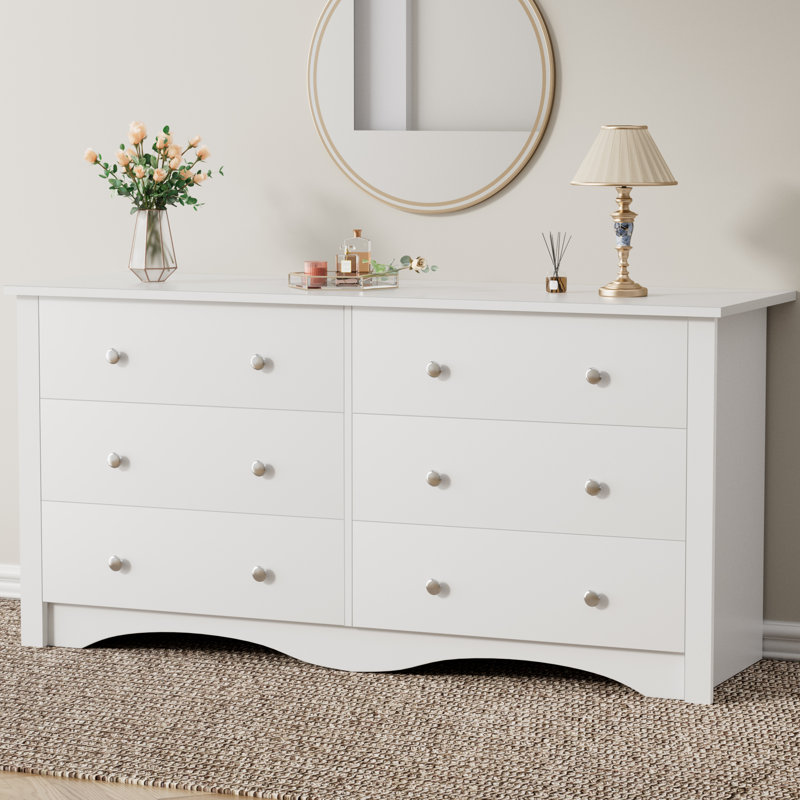 Angelynn 6-Drawer Double Dresser, White