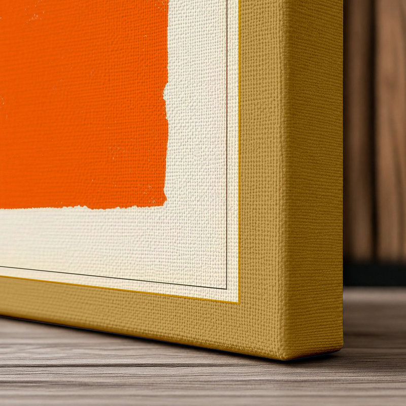 Geometric Bloom Botanical - Wrapped Canvas, 36x24 - 91.4 x 61.0 cm, Ochre Border