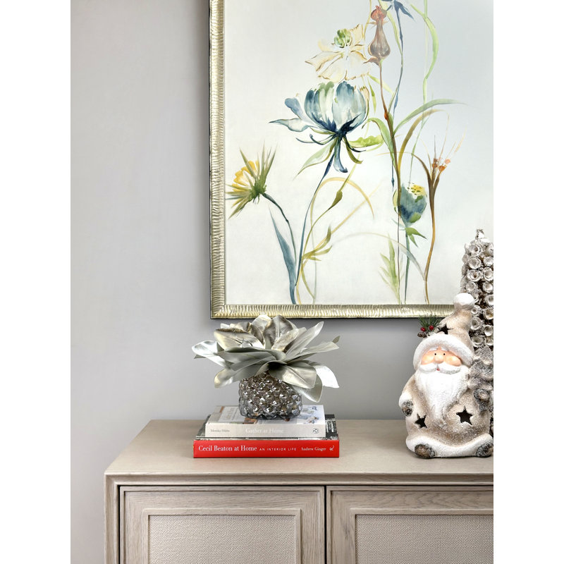 Holiday Magnolia Leaf Arrangement in Glass Vase