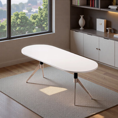 Bureau pratique moderne en forme ovale