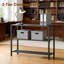 Console industrielle avec tablettes à 3 niveaux, canapé à structure en métal pour l'entrée, le salon, le vestibule et le couloir