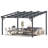 Retractable Pergola With Adjustable Sun Shade Canopy Roof-111706474
