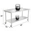 Table de travail en acier inoxydable de 60 po x 24 po x 35 po avec double tablette, station de préparation robuste pour la cuisine, le restaurant ou le garage
