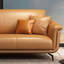 Causeuse coussin orange en cuir véritable-484935135