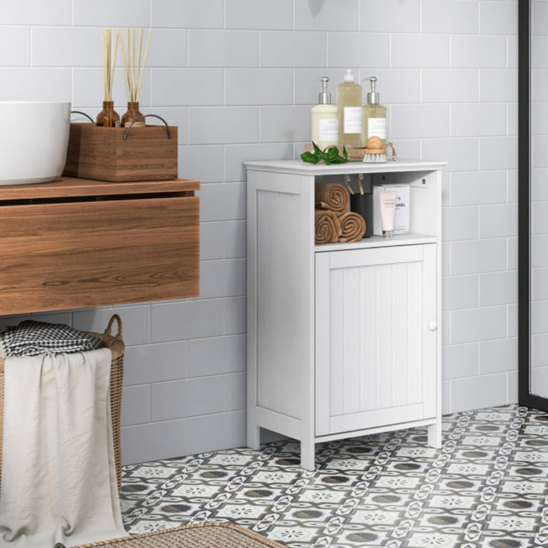 Armoire à linge autoportante Hallmundur, Blanc