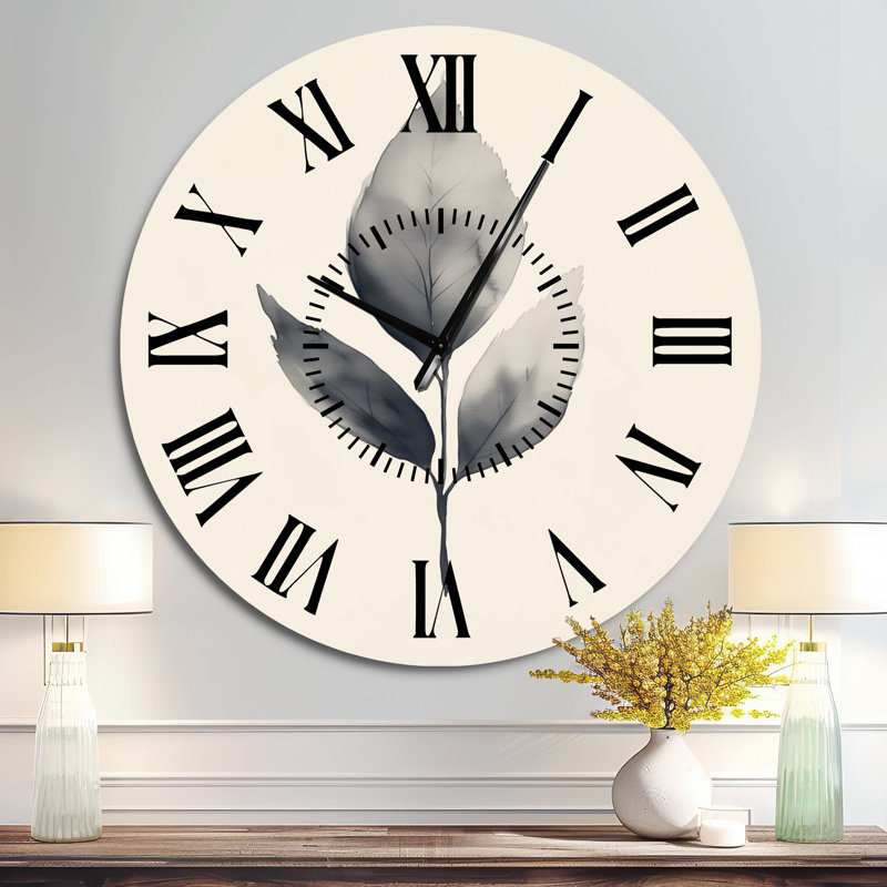 Horloge murale Shadow of a Leaf I - Modern Silent, Surdimensionné