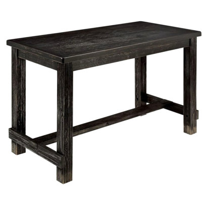 Table en bois massif noir antique, style rustique rustique, couleur de comptoir à hauteur de comptoir, base