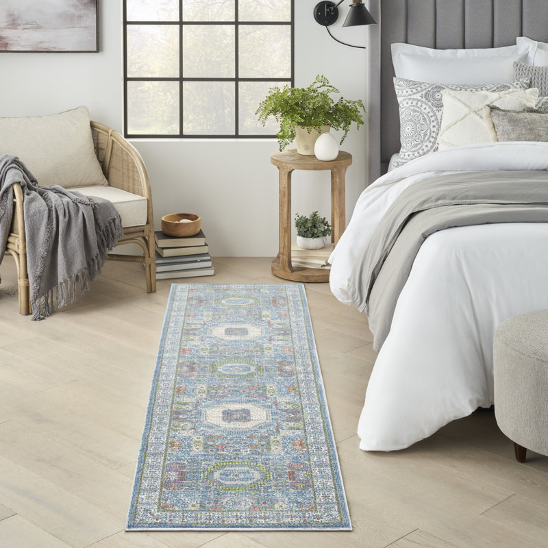 Tapis transitionnel ivoire Raymond Farmhouse, Tapis de couloir 2 pi 4 po x 8 pi