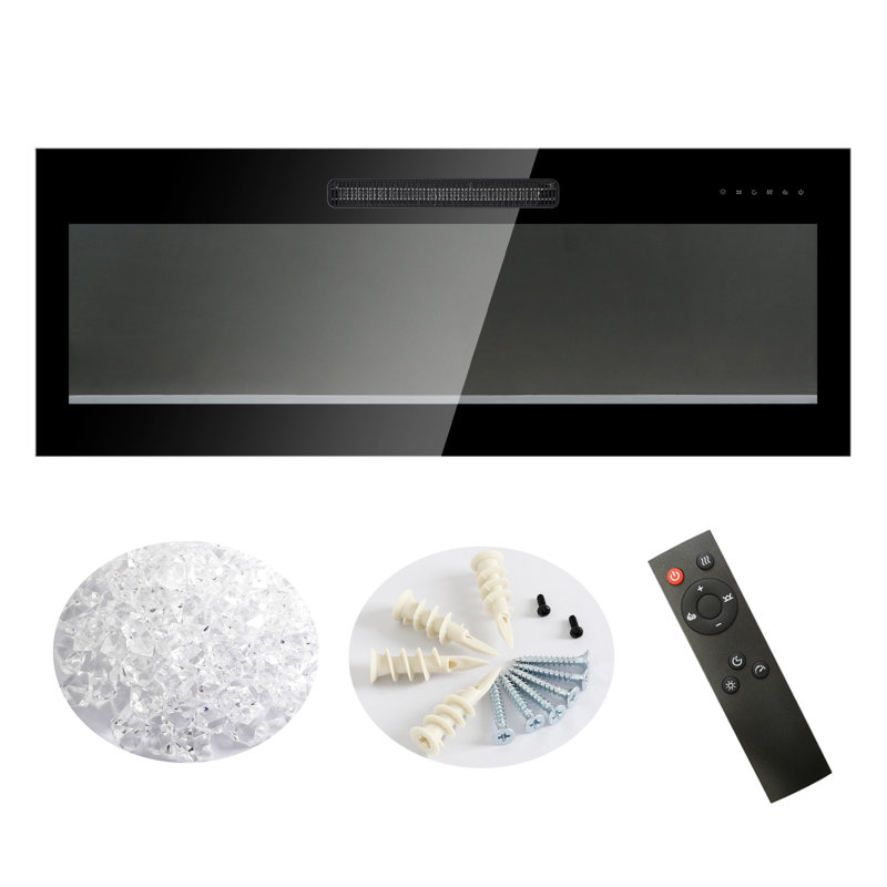 Foyer électrique ultra mince 36 pouces, télécommandé, 11 réglages de température, couleurs 36 po mural avec télécommande, cuisinières, chauffage 1400W, flamme et