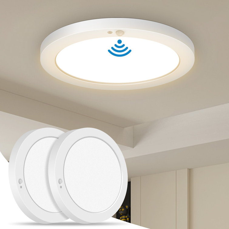 2 Pack Motion Sensor Ceiling Light Indoor Wired PIR, 5CCT, Motion Sensor Closet Light 7 in, 12W, Timer, Motion Activated Flush Mount Ceiling Light for  Hallway, Pantry