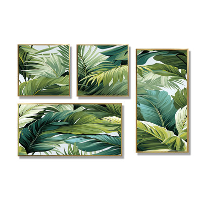 Palmier à motif tropical - 4 impressions sur toile