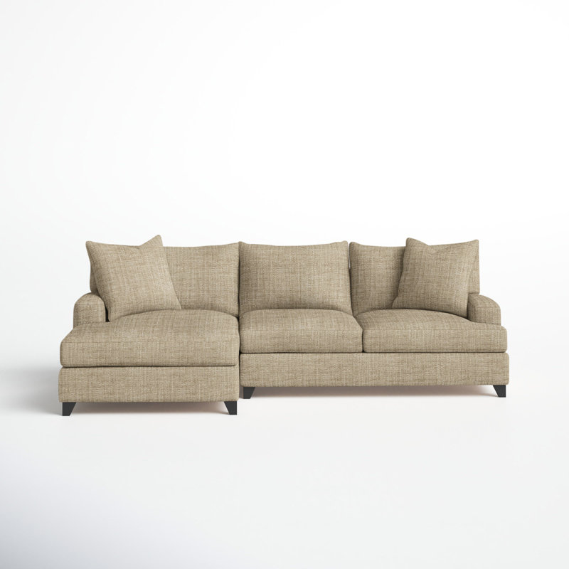 Canapé et méridienne Shorewood, Napa taupe chenille, Accoudoir à gauche (vu de face)