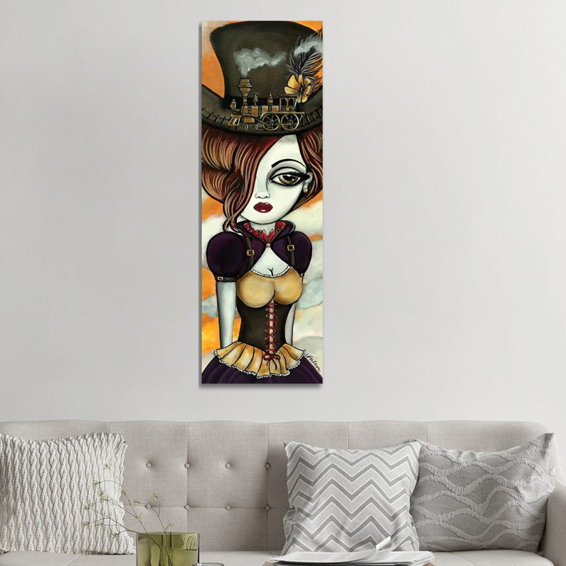 The Conductor by Lizzy Falcon - Panoramic Painting on Canvas, 152.4cm H x 50.8cm W x 3.81cm D, Wrapped Canvas