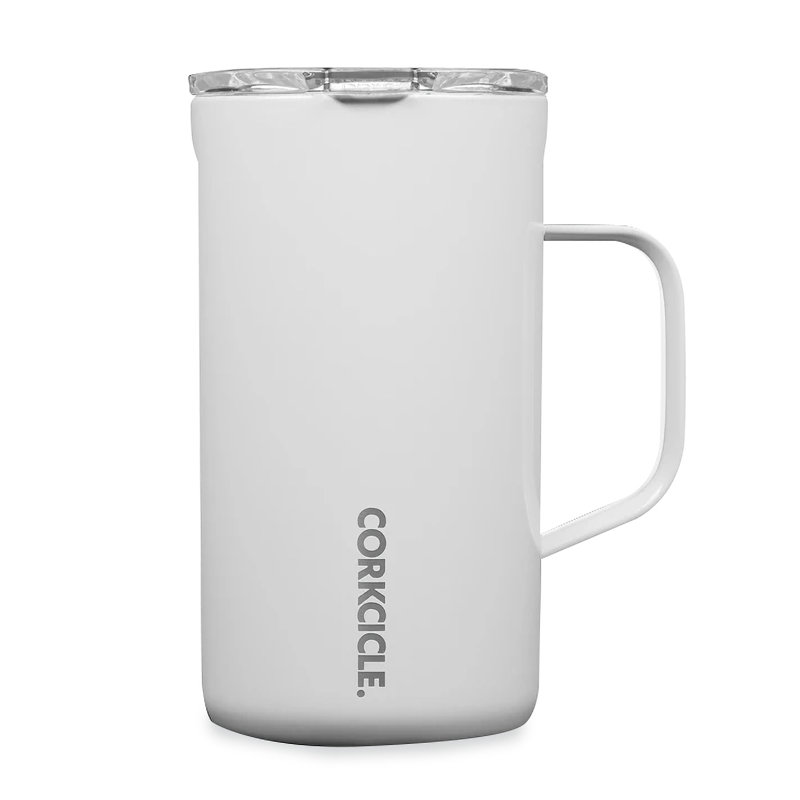 Corkcicle Triple Wall Insulated Stainless Steel Travel Mug, 22 oz., Light Gray
