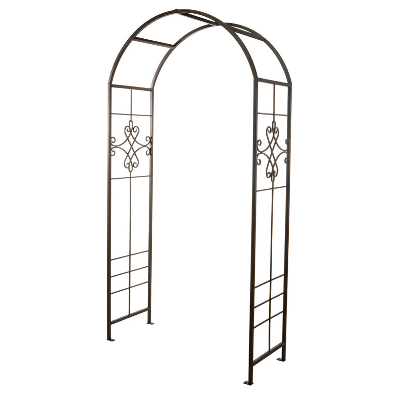 110cm W x 45cm D Steel Arbour in Black