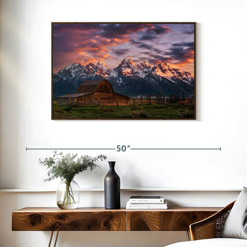 John Moulton Barn, 37 po x 25 po, Cadre flottant noyer