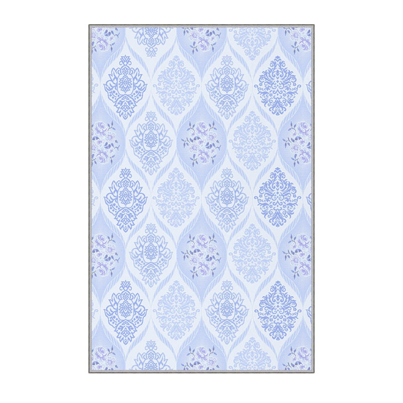 Premium Woven Area Rug, 5.9 x 9.2 Feet, 100% Polyester, 8 mm Pile Height | Antibacterial, Non-Slip PVC Felt Dot Underside | Machine Washable, 3D Digital Printed Design | Perfect for Living Room & Bedroom Decor