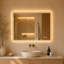 Miroir de salle de bain rectangulaire 24 po x 32 po à DEL, rétro-éclairé, anti-buée, fixation murale