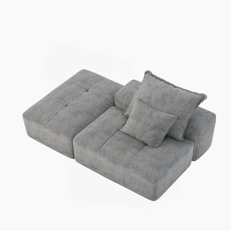Canapé modulaire moderne surdimensionné avec coussins moelleux, sans assemblage, idéal pour les réunions de famille et la détente