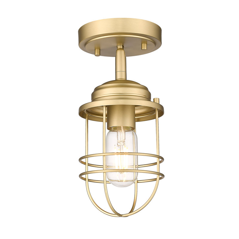 Lylah Steel Semi Flush Mount, Brushed Champagne Bronze