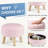 Modern Round Footrest with Soft Padded Seat, Teddy Velvet Footstool with Wood Legs-913206115