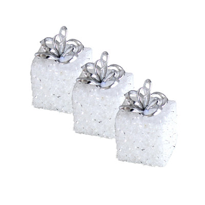 3PCS White Foam Christmas Ornaments Lightweight Xmas Tree Decorations Shatterproof Home Decor For Festive Party