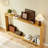 70.1-inch Narrow Console Table With Wave Elements - Ideal For Office And Entranceway Decor Entrance Coffee Storage Shelf Entranceways Modern Style, Wear , Quick Assembly-1793481856